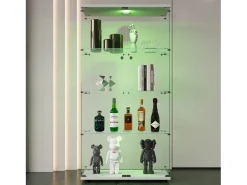 Vitrina moderna, vitrina independiente para sala de estar, color blanco