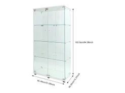 Vitrina moderna, vitrina independiente para sala de estar, color blanco
