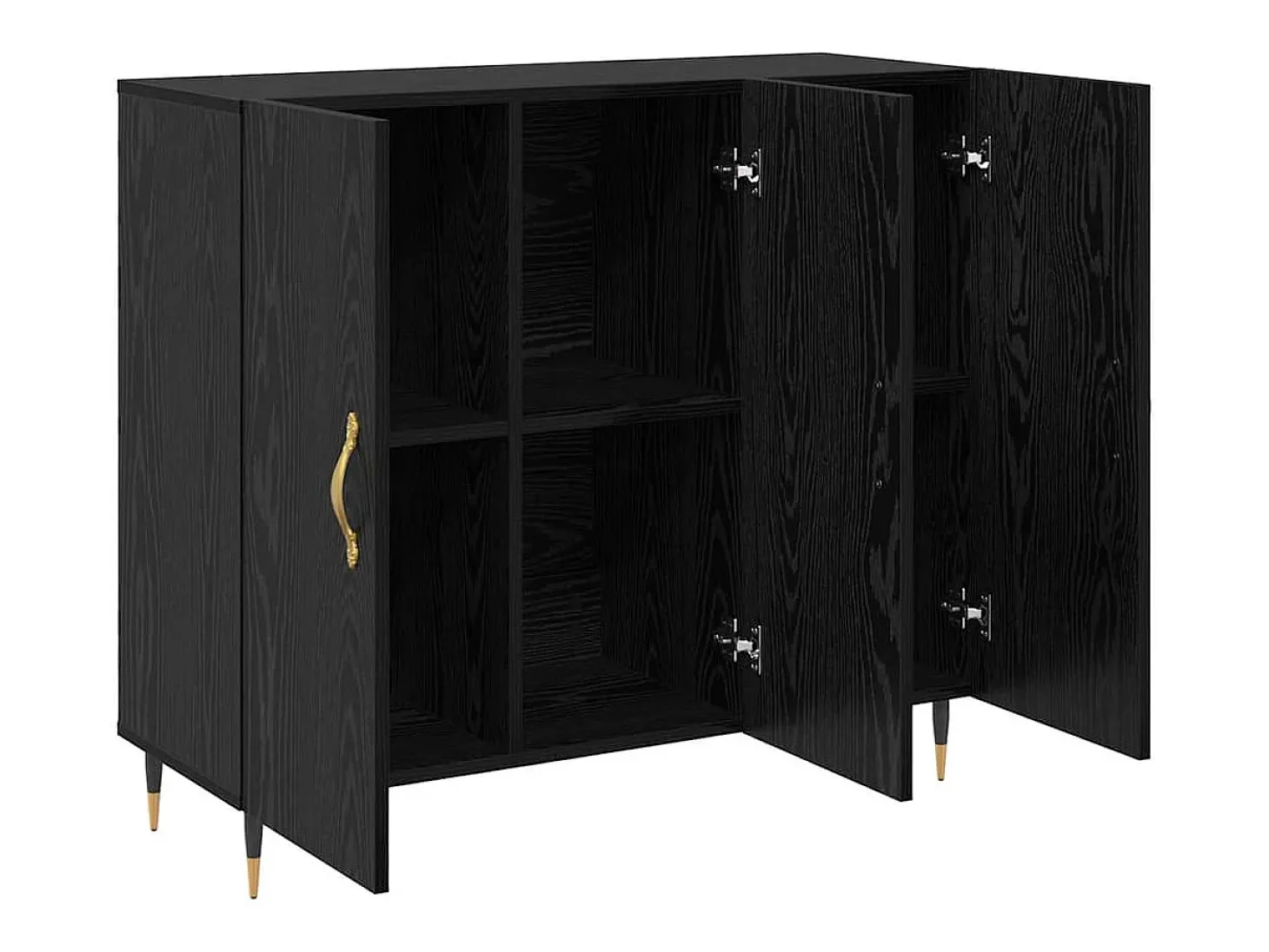Vitrina Negro 90 x 34 x 80 cm Madera contrachapada
