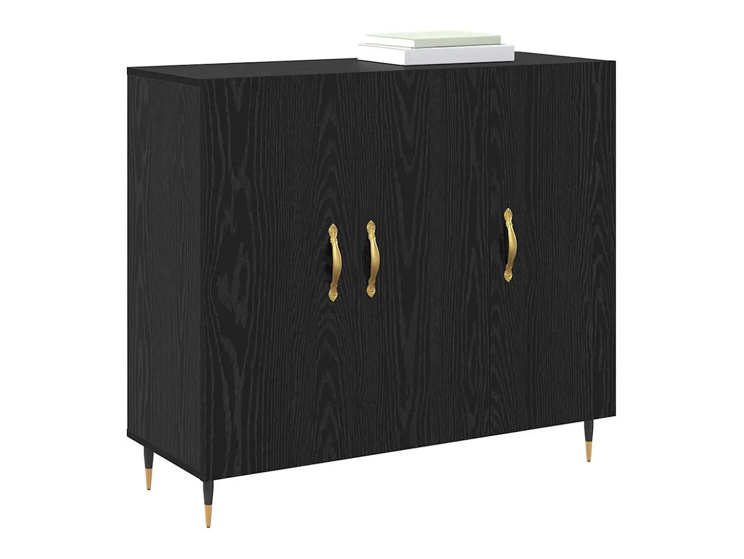 Vitrina Negro 90 x 34 x 80 cm Madera contrachapada