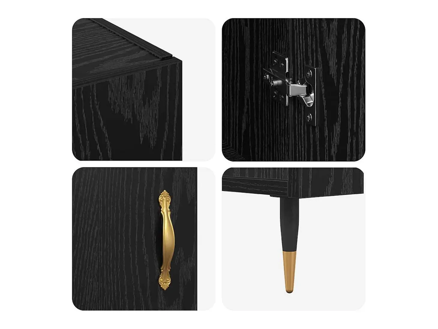 Vitrina Negro 90 x 34 x 80 cm Madera contrachapada