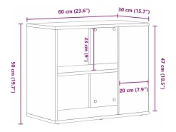 Vitrina Negro 60 x 30 x 50 cm Madera contrachapada
