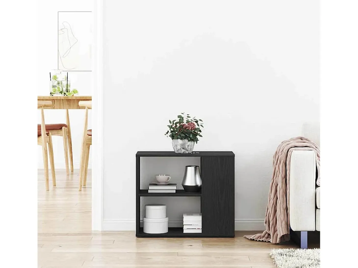 Vitrina Negro 60 x 30 x 50 cm Madera contrachapada