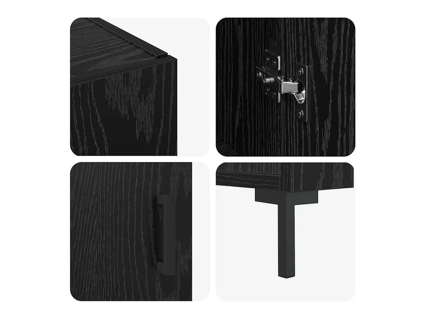 Vitrina Negro 90 x 34 x 80 cm Madera contrachapada