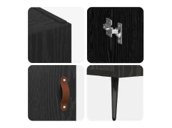 Vitrina Negro 90 x 34 x 80 cm Madera contrachapada