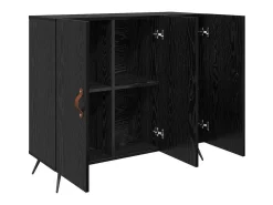Vitrina Negro 90 x 34 x 80 cm Madera contrachapada