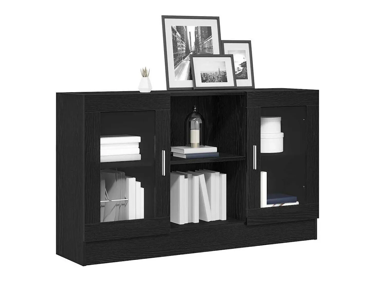 Vitrina Negro 120 x 30.5 x 70 cm Madera contrachapada