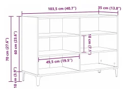 Vitrina Negro 103.5 x 35 x 70 cm Madera contrachapada