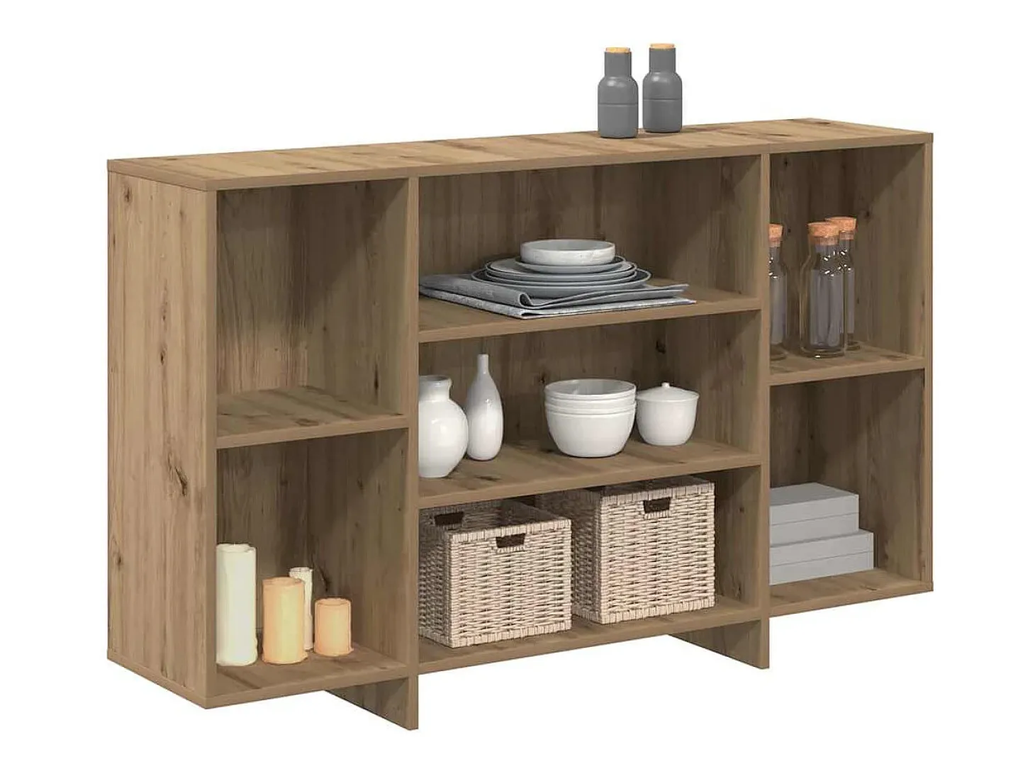 Vitrina Roble artisan 120 x 30 x 75 cm Madera contrachapada