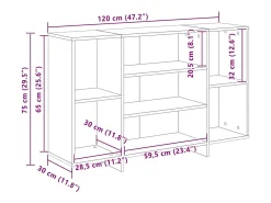 Vitrina Roble artisan 120 x 30 x 75 cm Madera contrachapada