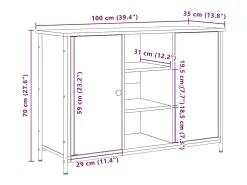 Vitrina Roble artisan 100 x 35 x 70 cm Madera contrachapada
