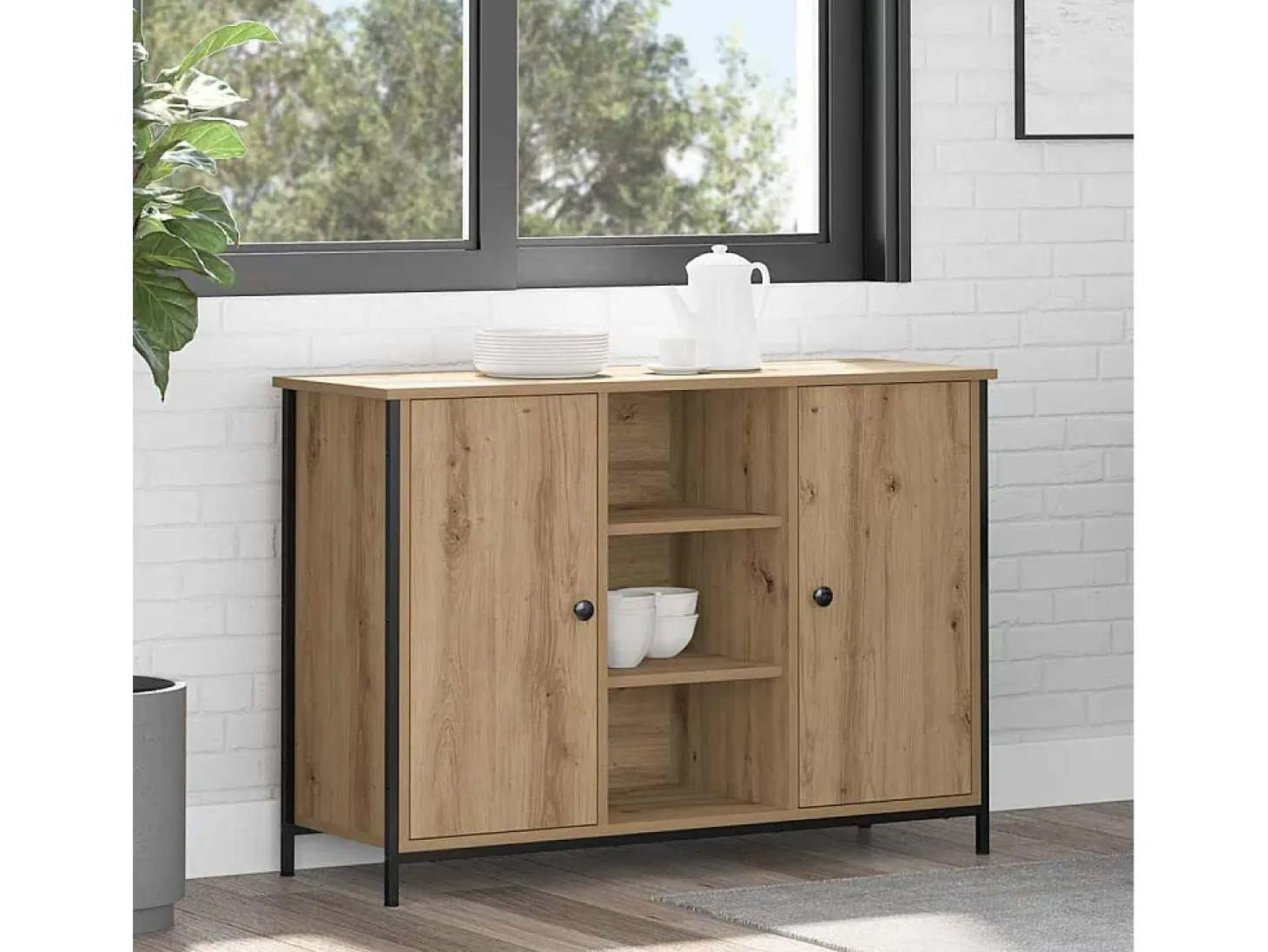 Vitrina Roble artisan 100 x 35 x 70 cm Madera contrachapada