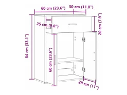 Vitrina Roble artisan 79 x 38 x 80 cm Madera contrachapada