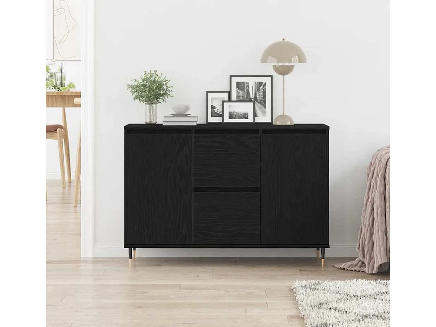 Vitrina Roble negro 101.5 x 35 x 70 cm Madera contrachapada