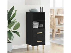 Vitrina Roble negro 34 x 34.5 x 90 cm Madera contrachapada