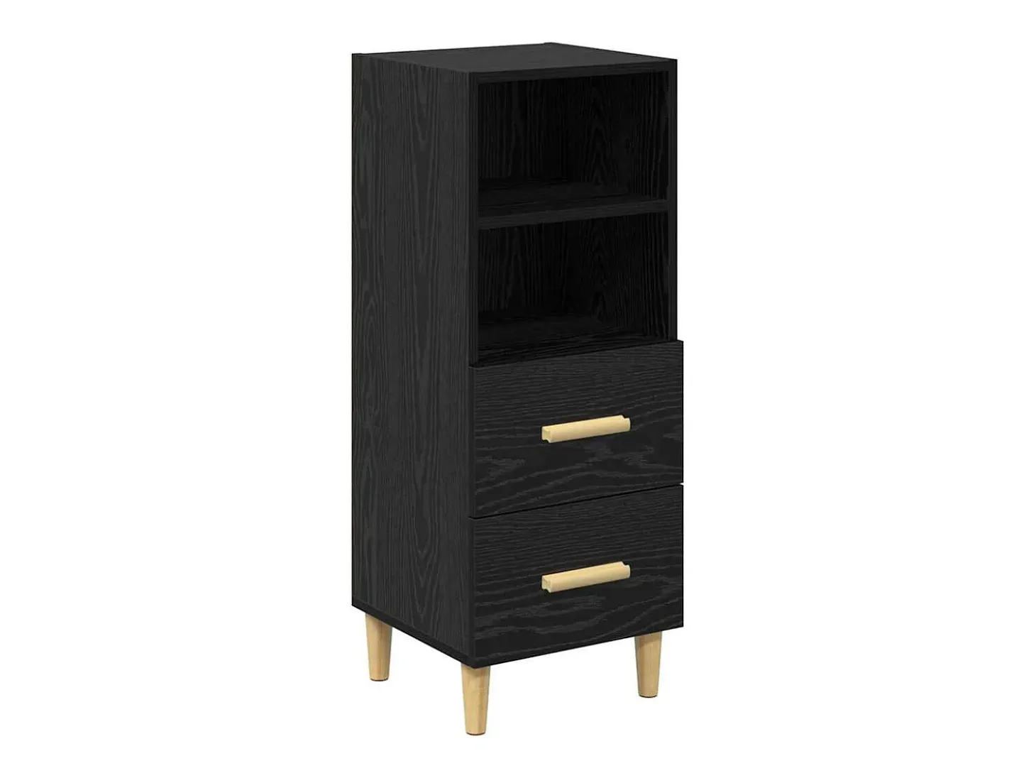 Vitrina Roble negro 34 x 34.5 x 90 cm Madera contrachapada