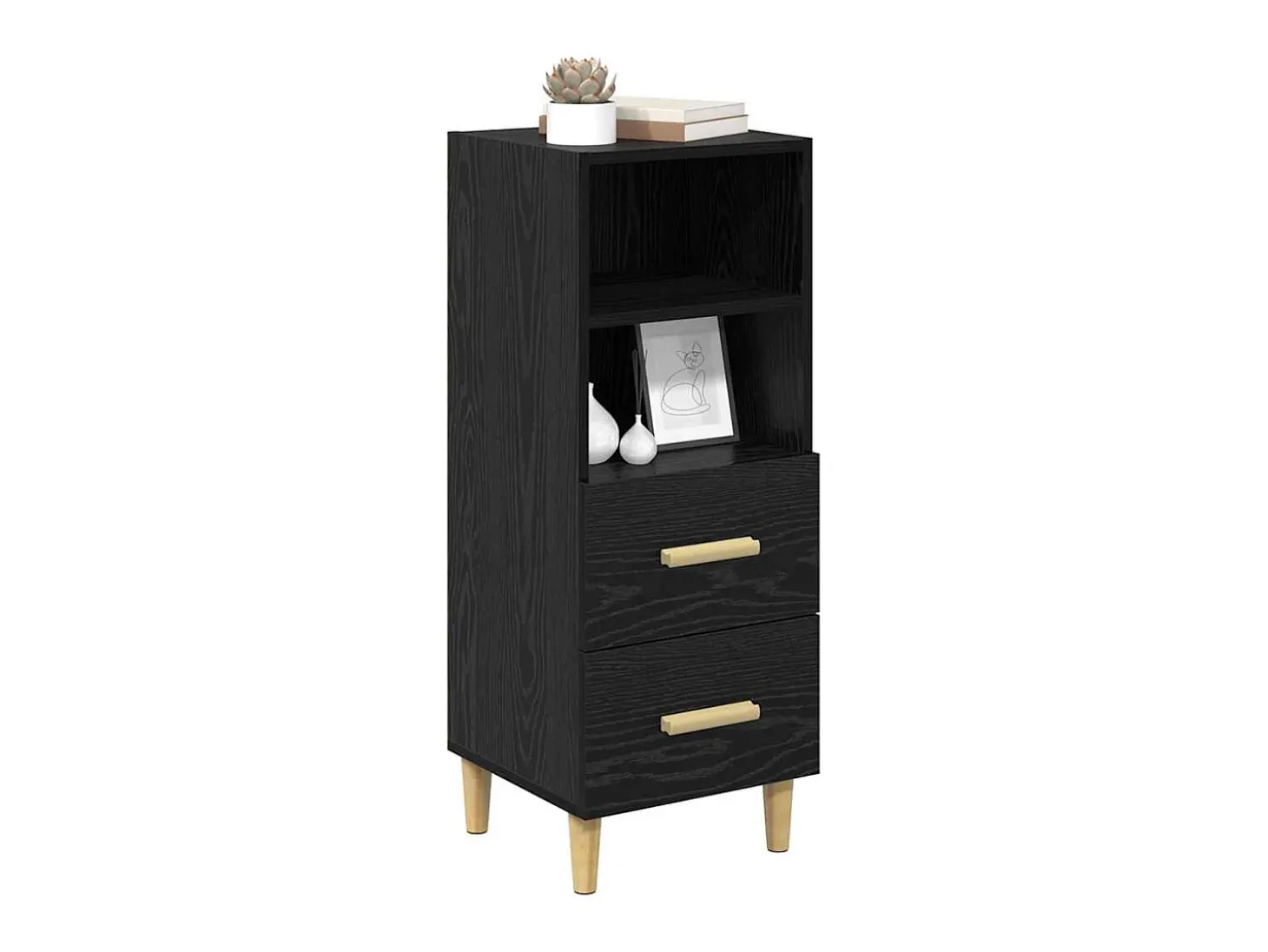 Vitrina Roble negro 34 x 34.5 x 90 cm Madera contrachapada