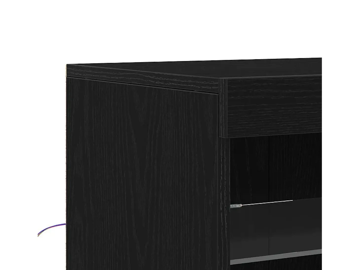 Vitrina Roble Negro 60.5 x 37 x 100 cm Madera contrachapada