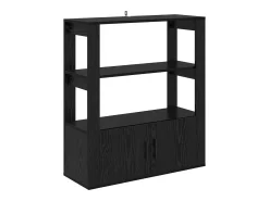 Vitrina Roble negro 30 x 80 x 90 cm Madera contrachapada