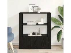 Vitrina Roble negro 30 x 80 x 90 cm Madera contrachapada