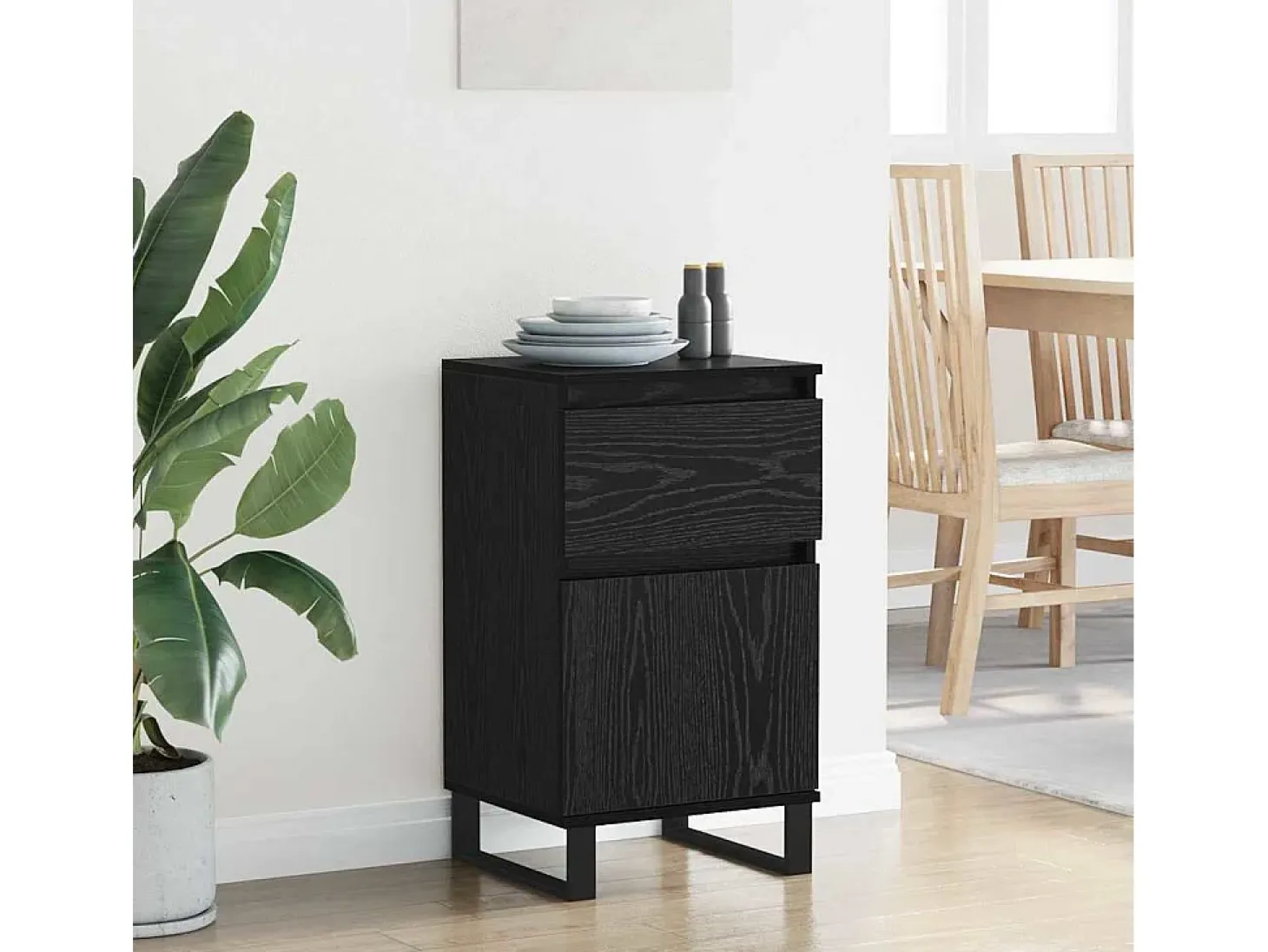 Vitrina Roble negro 35 x 40 x 70 cm Madera contrachapada