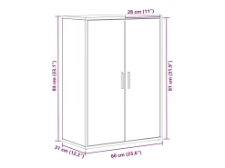 Vitrina Roble negro 60 x 31 x 84 cm Madera contrachapada