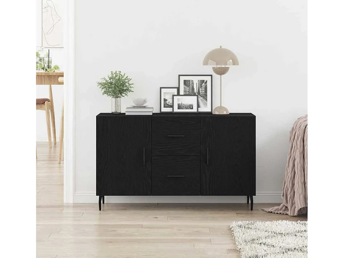 Vitrina Roble negro 100 x 36 x 60 cm Madera contrachapada