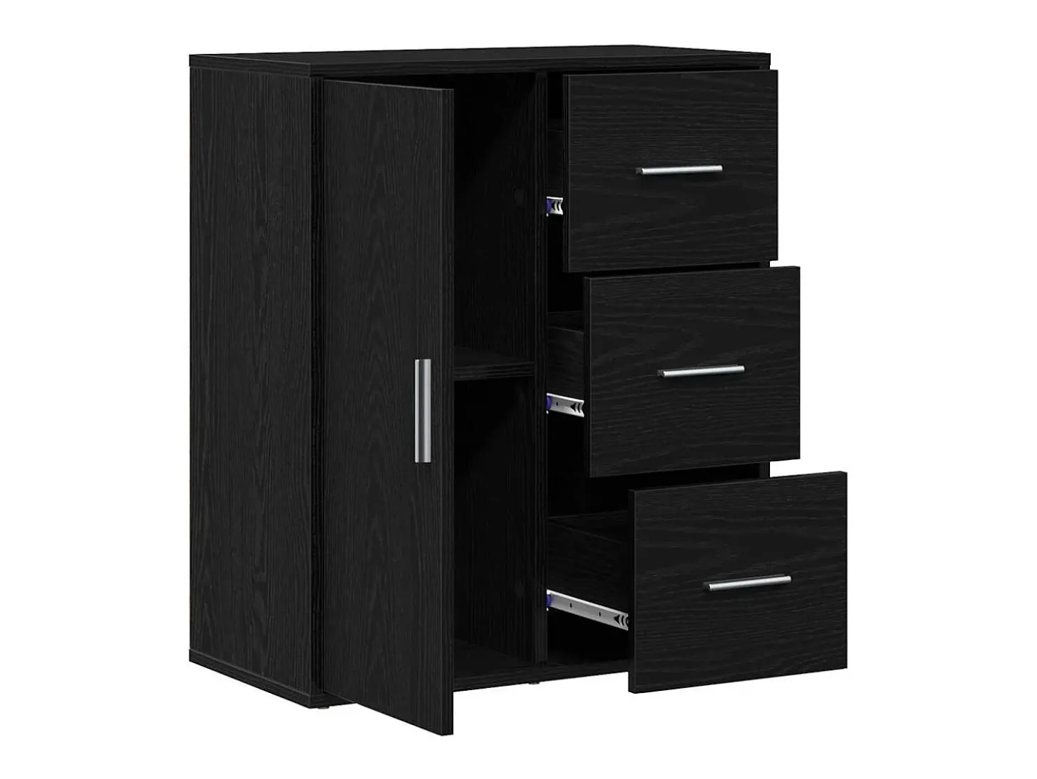 Vitrina Roble negro 60 x 31 x 70 cm Madera contrachapada
