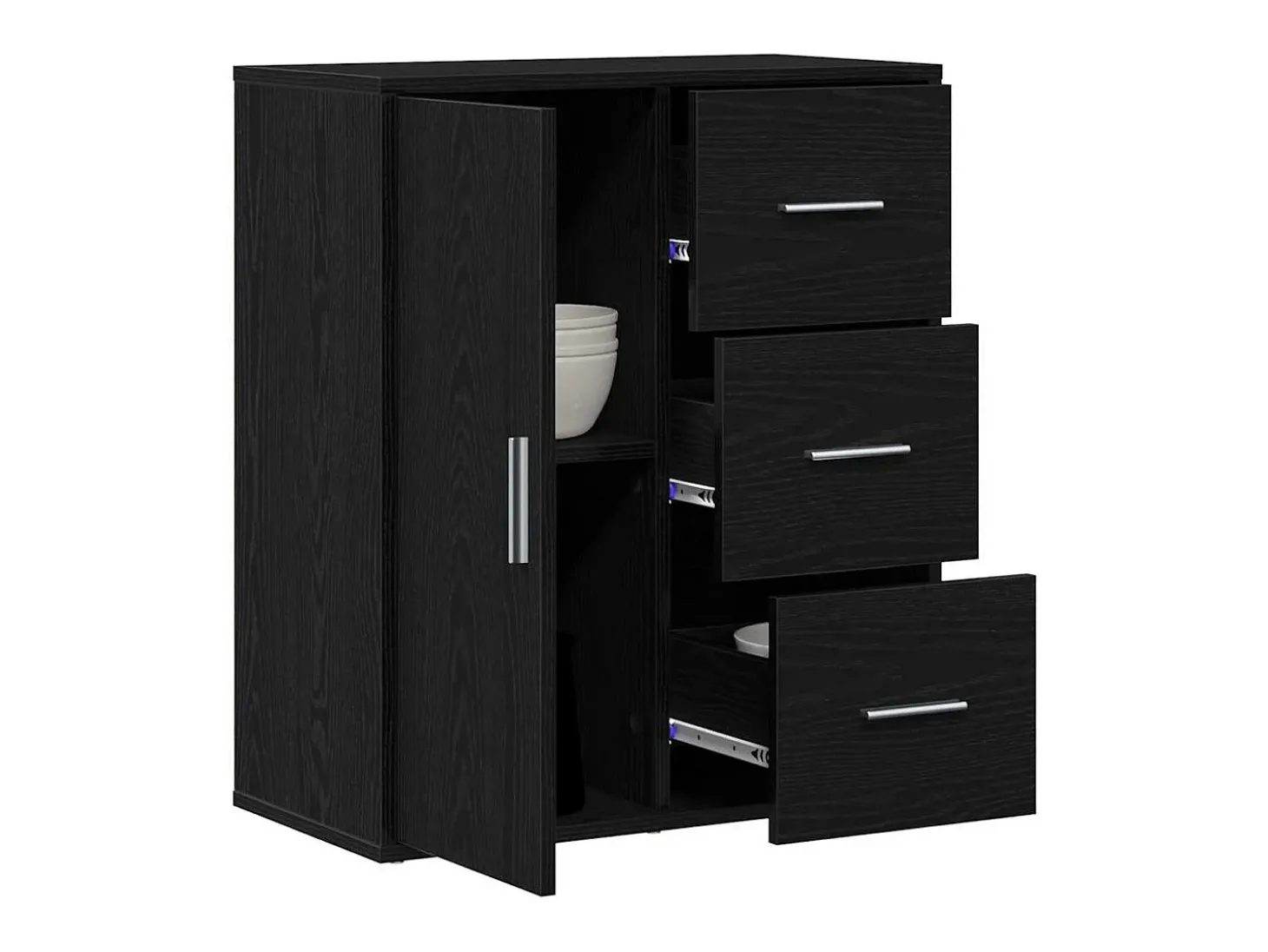 Vitrina Roble negro 60 x 31 x 70 cm Madera contrachapada
