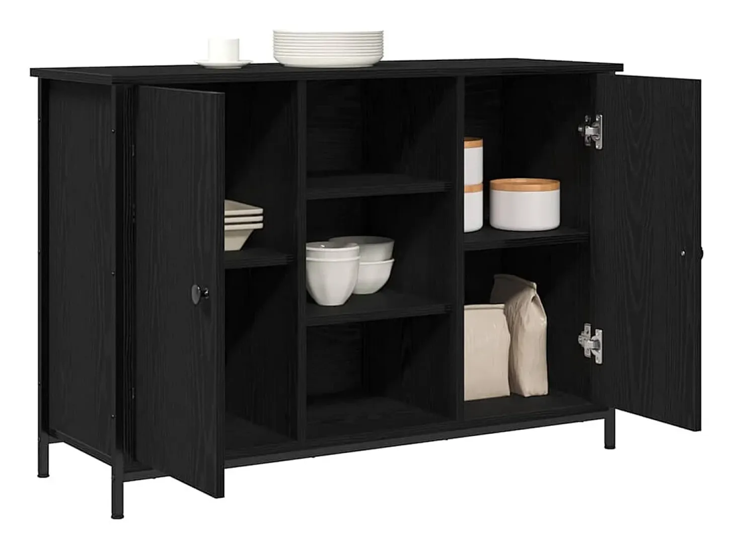 Vitrina Roble negro 100 x 35 x 70 cm Madera contrachapada