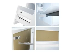 Vladon Aparador City, blanco mate/zarzamora de alto brillo - Cómoda moderna para su salón (178 x 72 x 38 cm)