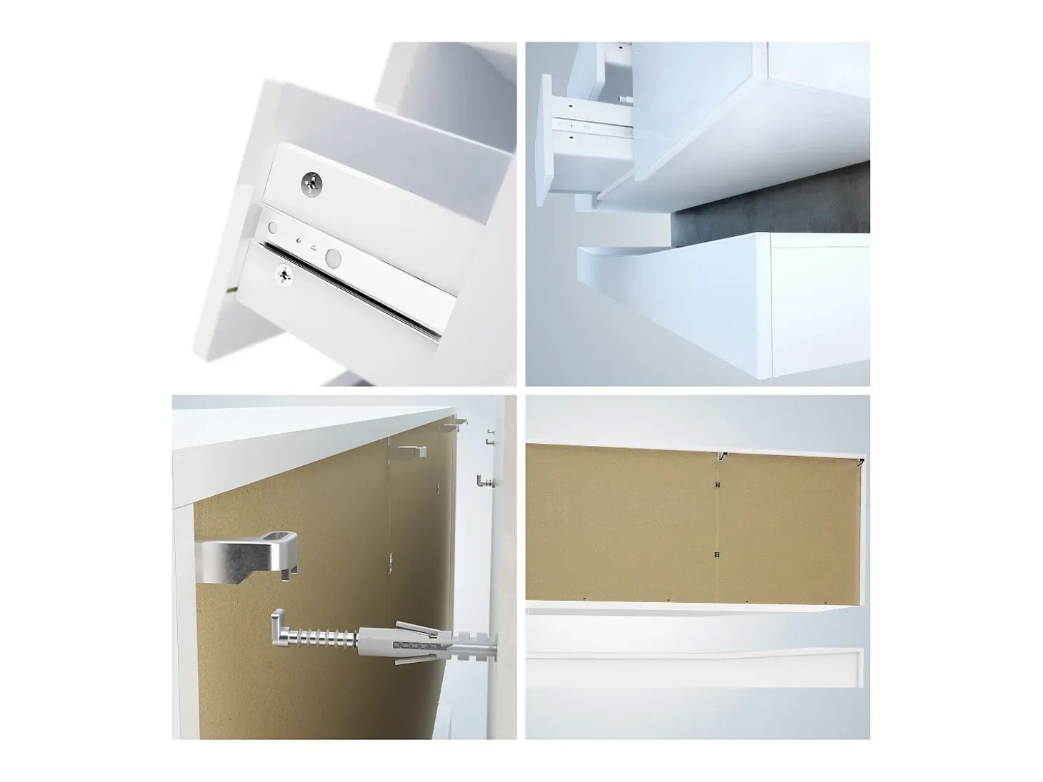 Vladon Aparador City, blanco mate/zarzamora de alto brillo - Cómoda moderna para su salón (178 x 72 x 38 cm)