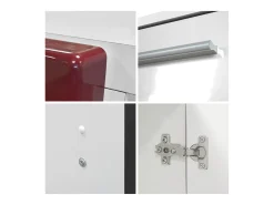Vladon Cajonera Skadu, Cómoda con 2 Puertas, 3 Cajones y 1 Compartimento abierto, blanco mate/blanco mate (139 x 72 x 35 cm)