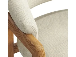 WOOL-Silla de tela color crudo y fresno macizo natural (x2)