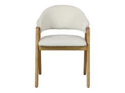 WOOL-Silla de tela color crudo y fresno macizo natural (x2)