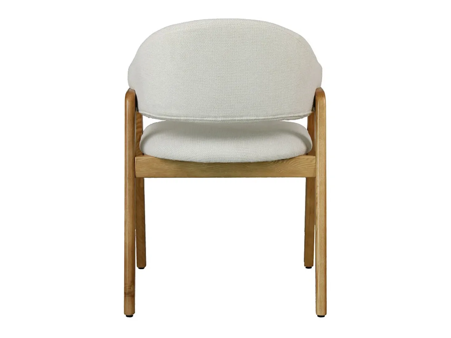 WOOL-Silla de tela color crudo y fresno macizo natural (x2)