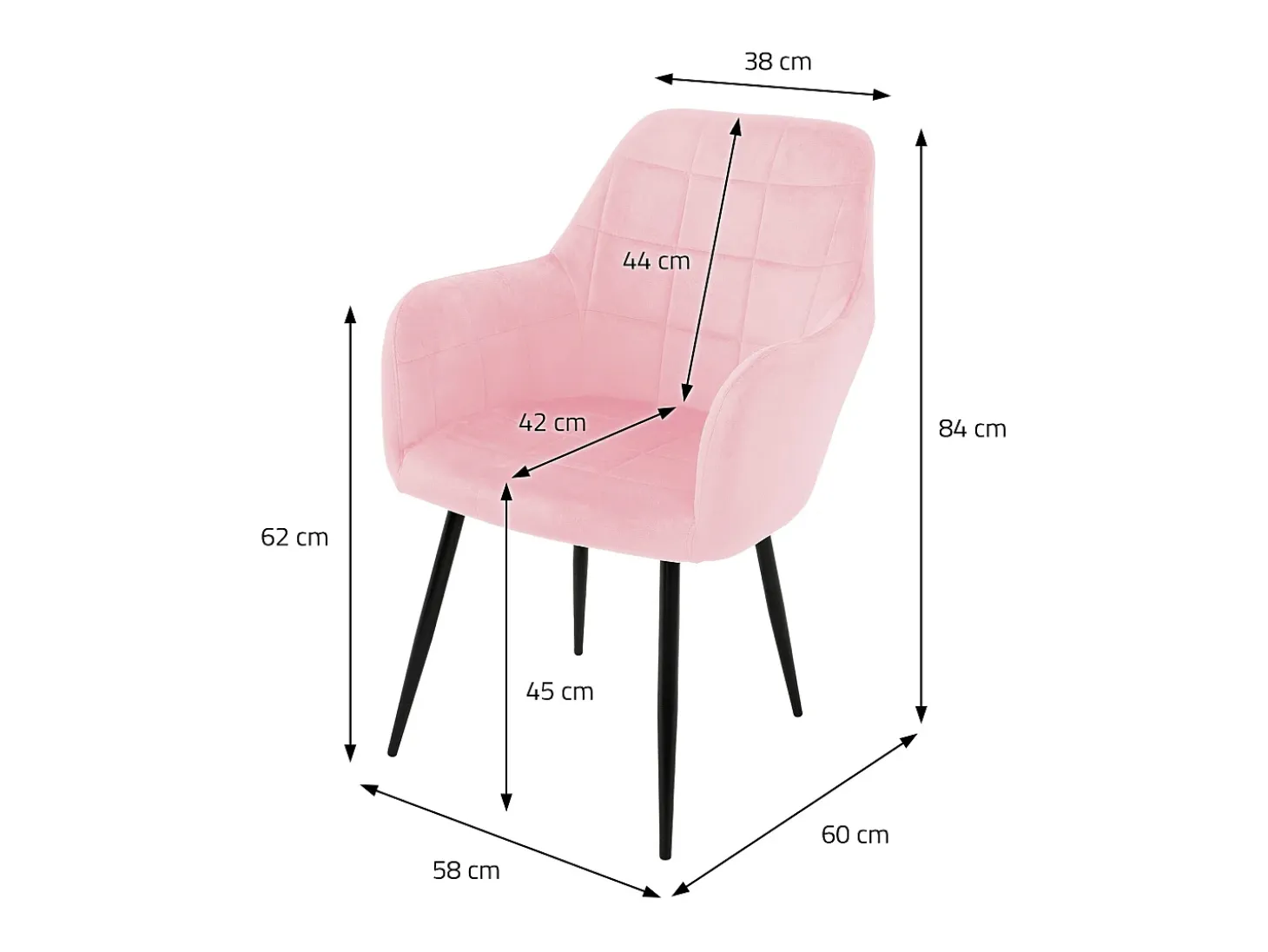 2x Silla comedor cocina asiento tapizado terciopelo retro ECD Germany