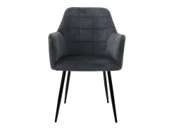 2x Sillón mueble de comedor oficina gris oscuro asiento retro tapizado acolchado