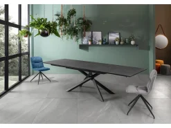 Xavier - Mesa extensible (170/270 x 90 cm) en HPL sobre MDF Negro